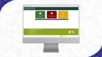 Montagem de foto do sistema inserido em uma tela de computador